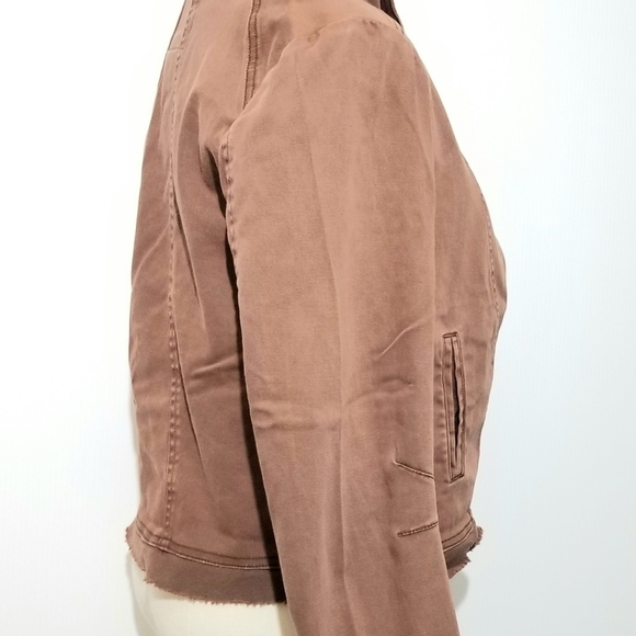 American Rag Brown Asymmetrical Convertible Front Drape Raw Edge Jacket, Medium - Picture 6 of 14